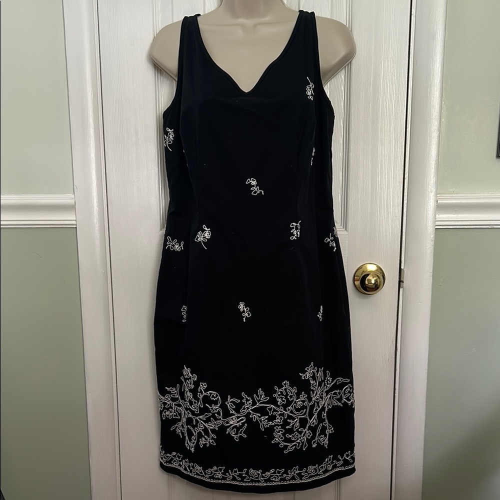 LOFT Black and White Sheath Mini Dress Cocktail